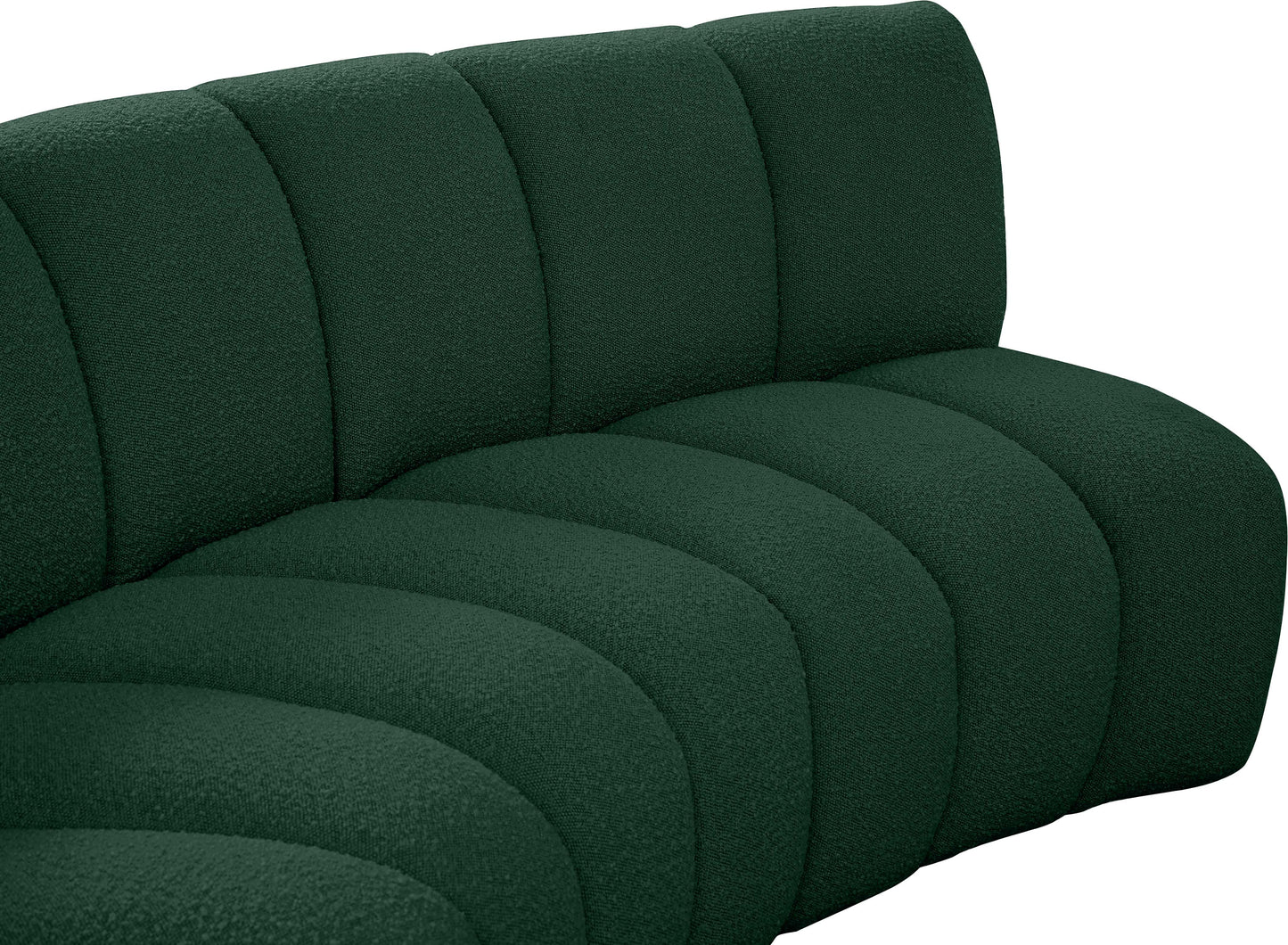 calais green boucle fabric 2pc. modular sectional pc