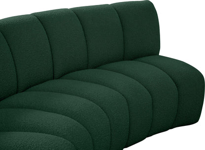 Calais Green Boucle Fabric 2pc. Modular Sectional PC