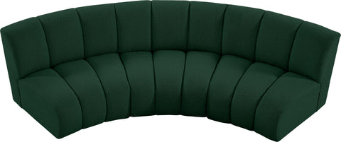 Calais Green Boucle Fabric 3pc. Modular Sectional PC