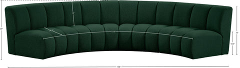 Calais Green Boucle Fabric 4pc. Modular Sectional PC
