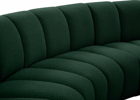 Calais Green Boucle Fabric 4pc. Modular Sectional PC