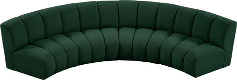 Calais Green Boucle Fabric 4pc. Modular Sectional PC