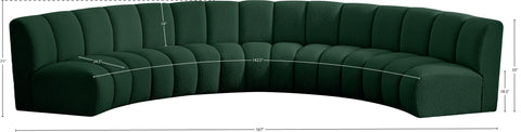 Calais Green Boucle Fabric 5pc. Modular Sectional PC
