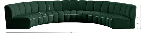 Calais Green Boucle Fabric 6pc. Modular Sectional PC
