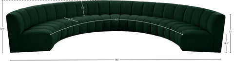 Calais Green Boucle Fabric 7pc. Modular Sectional PC