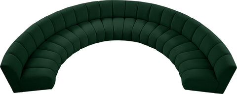 Calais Green Boucle Fabric 7pc. Modular Sectional PC