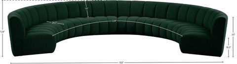 Calais Green Boucle Fabric 8pc. Modular Sectional PC