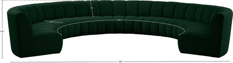 Calais Green Boucle Fabric 9pc. Modular Sectional PC