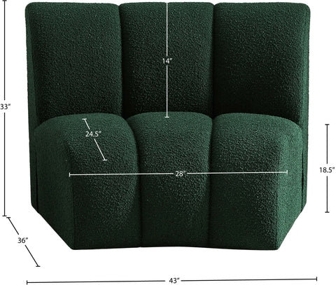 Calais Green Boucle Fabric Modular Chair C