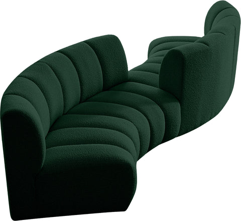 Calais Green Boucle Fabric 4pc. Modular Sectional S4PC