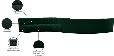 Calais Green Boucle Fabric 6pc. Modular Sectional S6PC