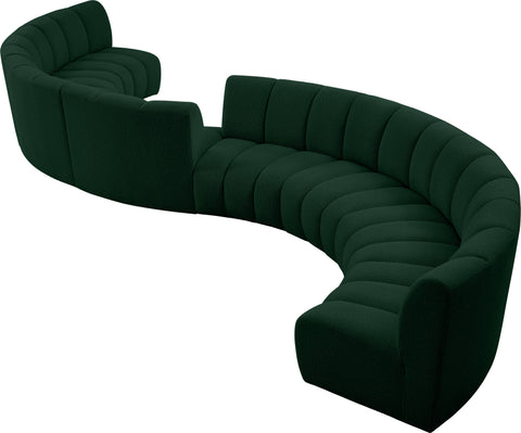 Calais Green Boucle Fabric 8pc. Modular Sectional S8PC