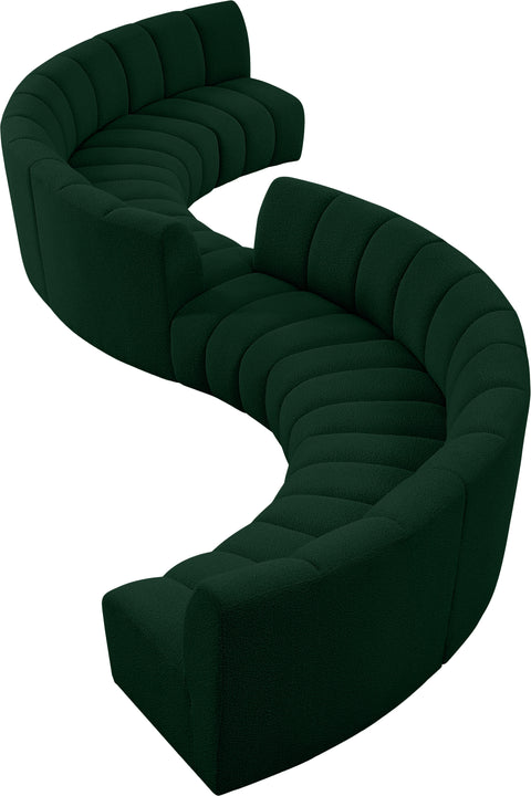 Calais Green Boucle Fabric 8pc. Modular Sectional S8PC