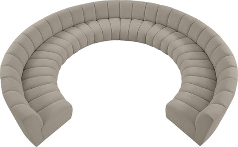 Calais Brown Boucle Fabric 10pc. Modular Sectional PC