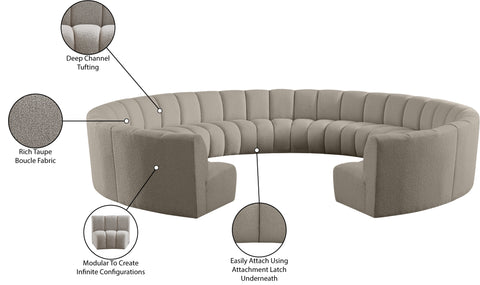 Calais Brown Boucle Fabric 11pc. Modular Sectional PC