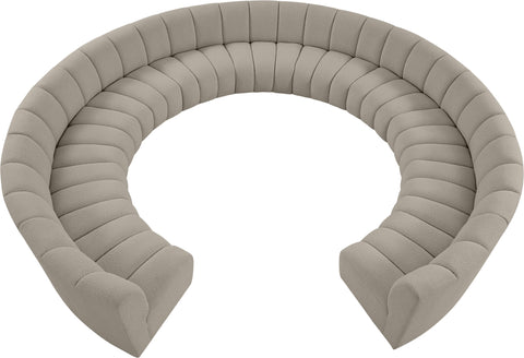 Calais Brown Boucle Fabric 11pc. Modular Sectional PC