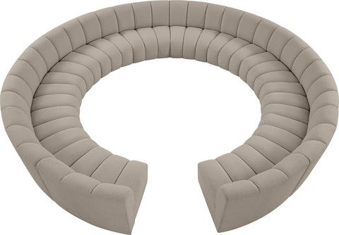 Calais Brown Boucle Fabric 12pc. Modular Sectional PC