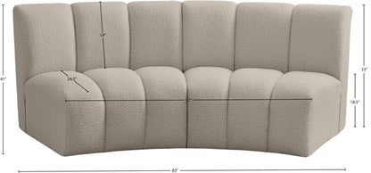 Calais Brown Boucle Fabric 2pc. Modular Sectional PC