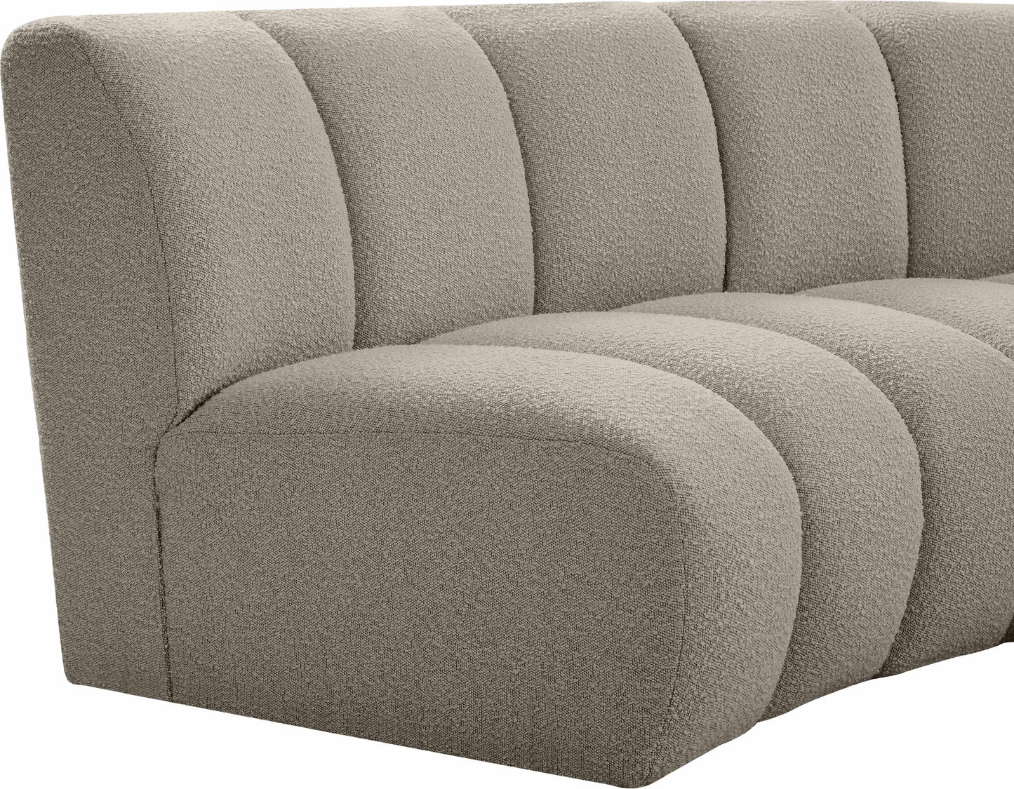 calais brown boucle fabric 2pc. modular sectional pc