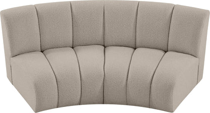 Calais Brown Boucle Fabric 2pc. Modular Sectional PC