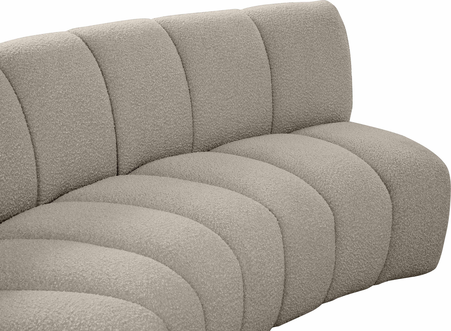 calais brown boucle fabric 2pc. modular sectional pc