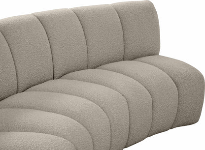 Calais Brown Boucle Fabric 2pc. Modular Sectional PC