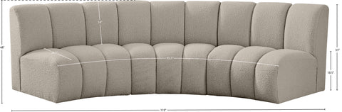 Calais Brown Boucle Fabric 3pc. Modular Sectional PC