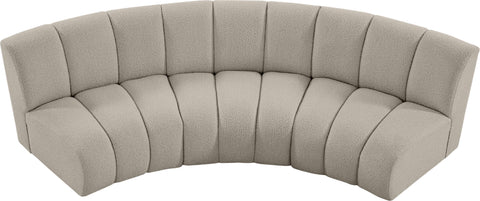 Calais Brown Boucle Fabric 3pc. Modular Sectional PC