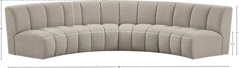 Calais Brown Boucle Fabric 4pc. Modular Sectional PC