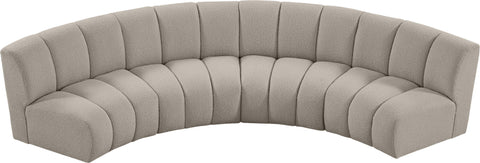 Calais Brown Boucle Fabric 4pc. Modular Sectional PC