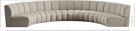 Calais Brown Boucle Fabric 6pc. Modular Sectional PC
