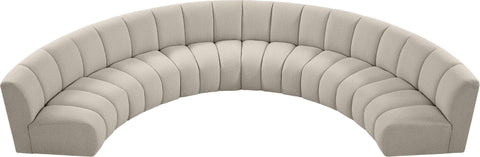 Calais Brown Boucle Fabric 6pc. Modular Sectional PC