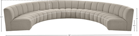Calais Brown Boucle Fabric 7pc. Modular Sectional PC