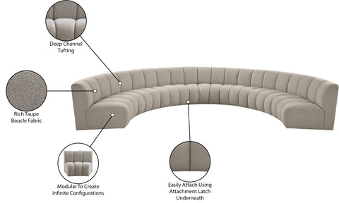 Calais Brown Boucle Fabric 7pc. Modular Sectional PC