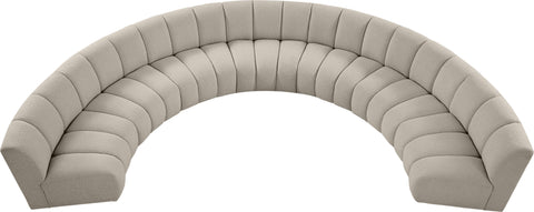 Calais Brown Boucle Fabric 7pc. Modular Sectional PC