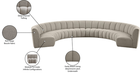 Calais Brown Boucle Fabric 8pc. Modular Sectional PC