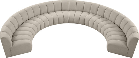 Calais Brown Boucle Fabric 8pc. Modular Sectional PC