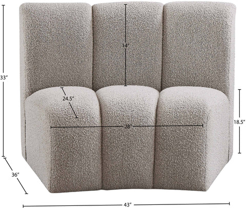 Calais Brown Boucle Fabric Modular Chair C