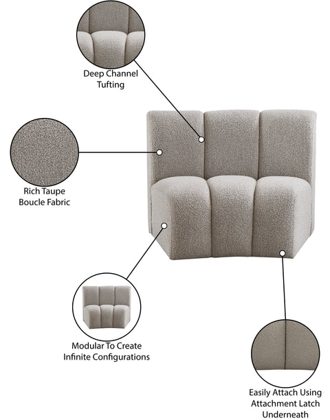 Calais Brown Boucle Fabric Modular Chair C