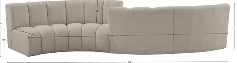 Calais Brown Boucle Fabric 4pc. Modular Sectional S4PC