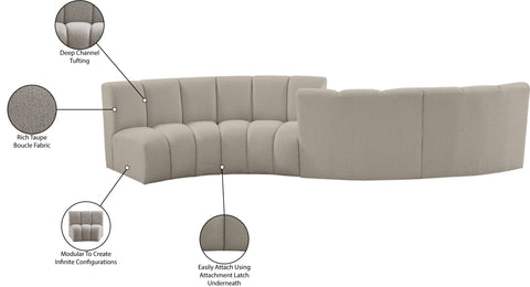 Calais Brown Boucle Fabric 4pc. Modular Sectional S4PC
