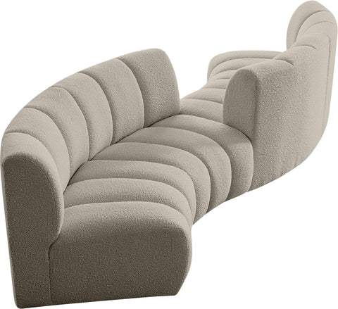 Calais Brown Boucle Fabric 4pc. Modular Sectional S4PC