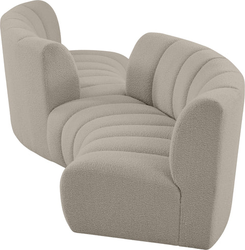 Calais Brown Boucle Fabric 4pc. Modular Sectional S4PC