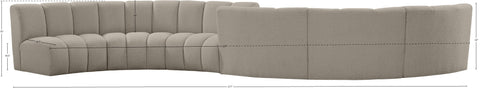 Calais Brown Boucle Fabric 6pc. Modular Sectional S6PC