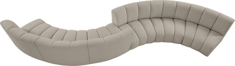 Calais Brown Boucle Fabric 6pc. Modular Sectional S6PC