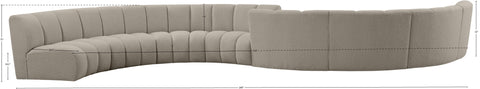 Calais Brown Boucle Fabric 8pc. Modular Sectional S8PC