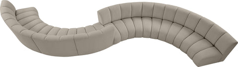 Calais Brown Boucle Fabric 8pc. Modular Sectional S8PC