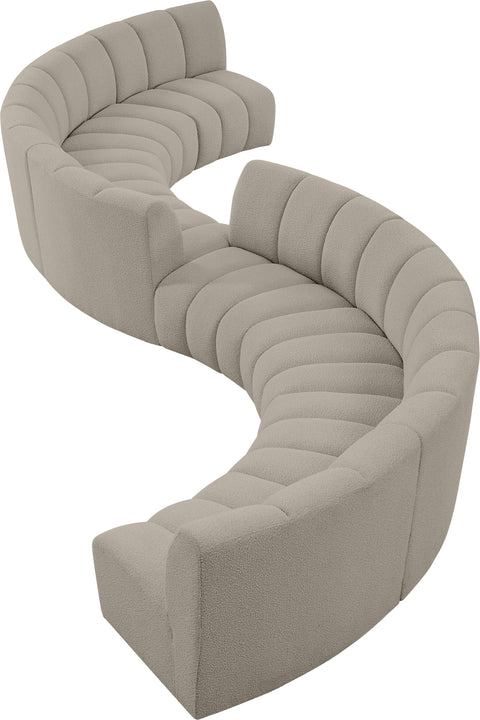 Calais Brown Boucle Fabric 8pc. Modular Sectional S8PC