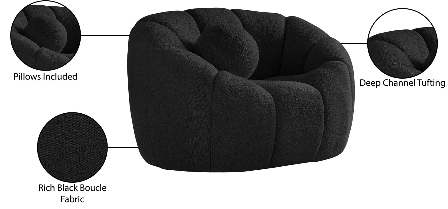 marcello black boucle fabric chair c