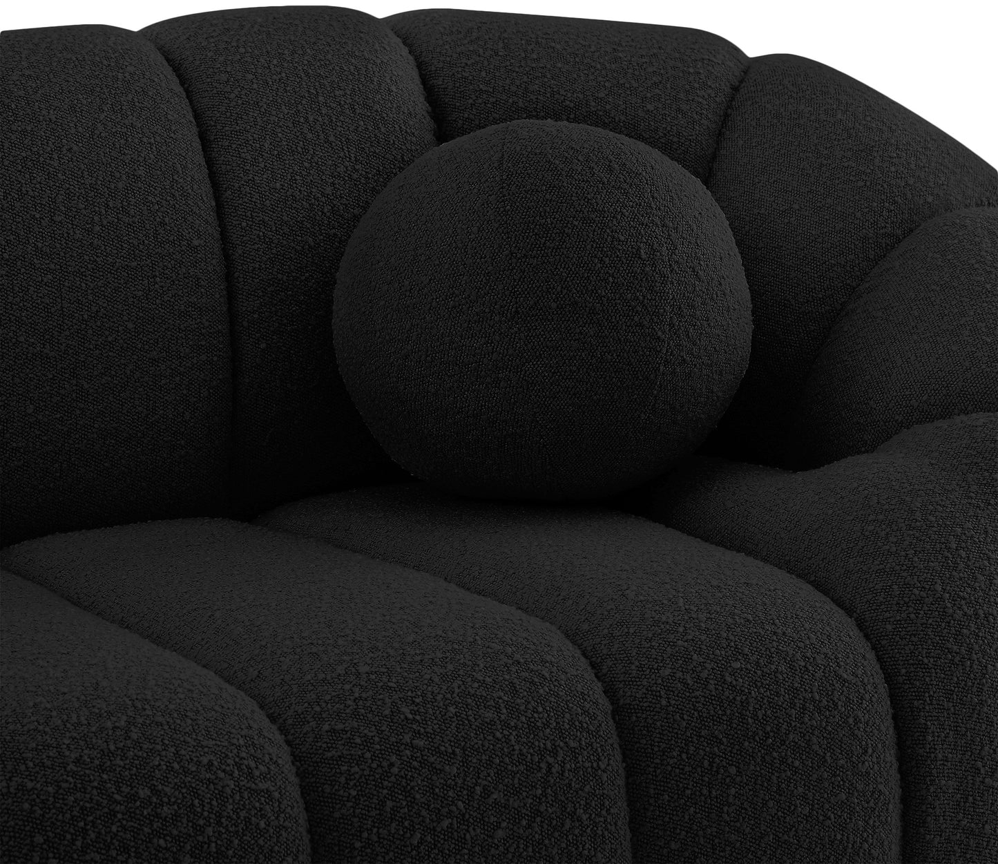 marcello black boucle fabric loveseat l